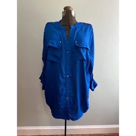 Calvin Klein royal blue blouse size 1X - Picture 1 of 6